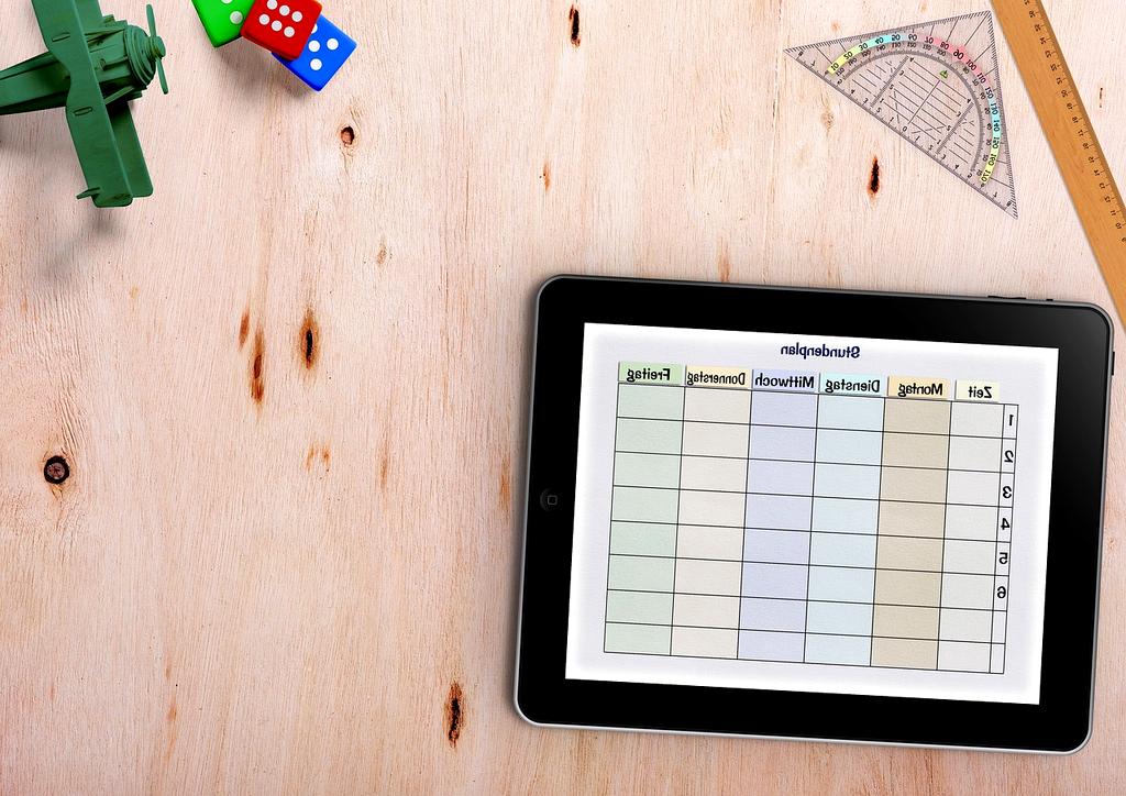 Interactive meal planning app interface on a tablet